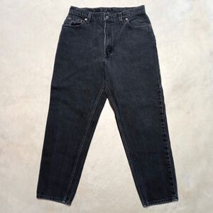 VTG Levi's 550 Jeans Womens 14 (30x28) Black Relaxed Fit Tapered Leg Made in USA